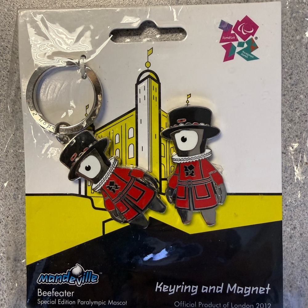 Collectible London 2012 Mandeville Beefeater Keyring & Magnet Set